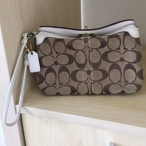 Coach Signature Canvas Wristlet